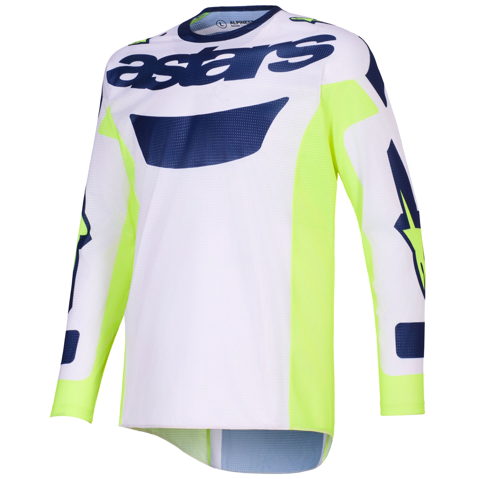 Motokrosový dres Alpinestars Racer Air Riway světle šedo-fluo žluto-modrý Velikost: S