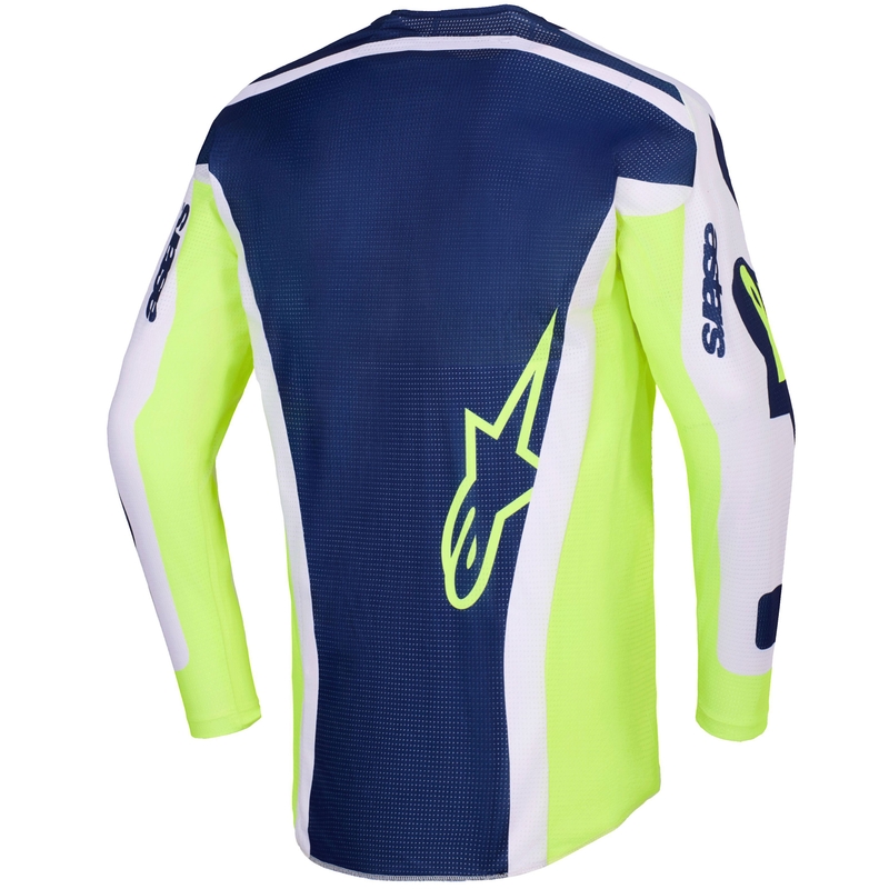 Motokrosový dres Alpinestars Racer Air Riway světle šedo-fluo žluto-modrý