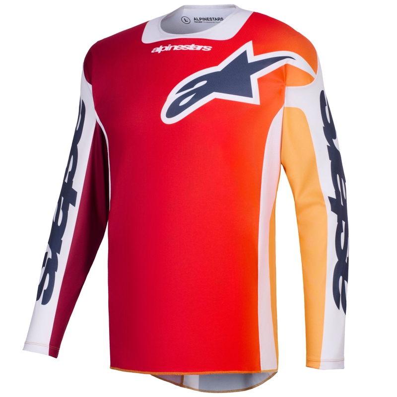 Motokrosový dres Alpinestars Racer Portl červeno-oranžovo-světle šedý