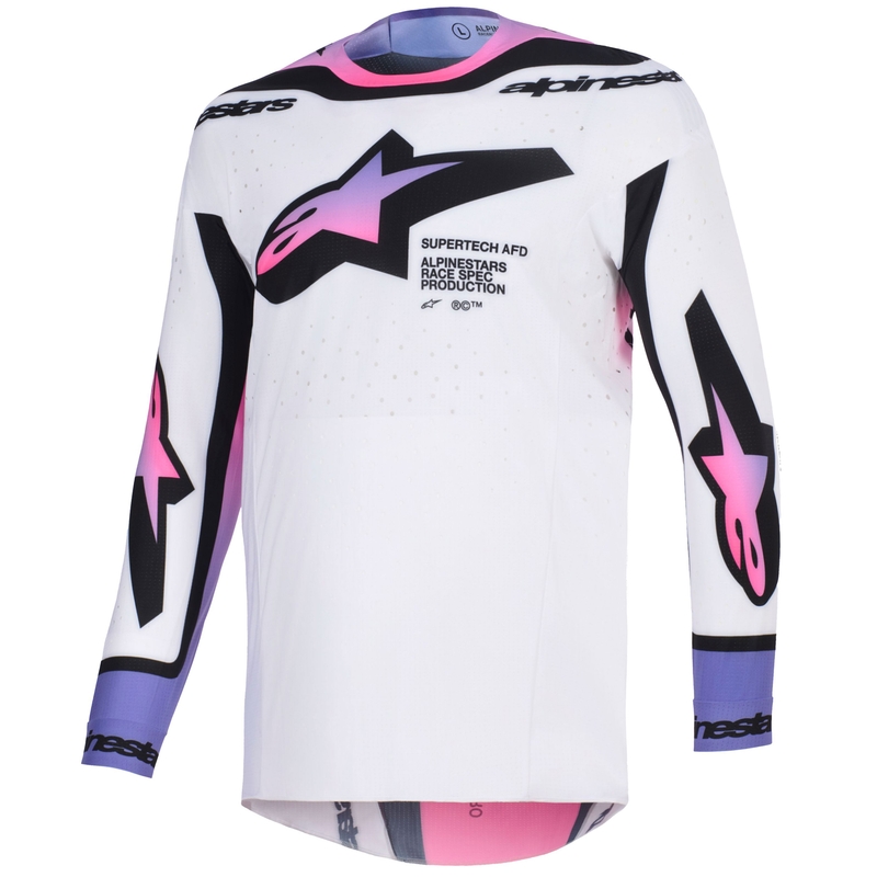 Motokrosový dres Alpinestars Supertech Pro AFD Vista bílo-fialovo-černý