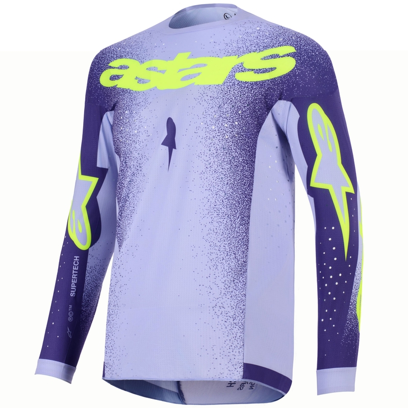 Motokrosový dres Alpinestars Supertech Scenz fialovo-fluo žlutý