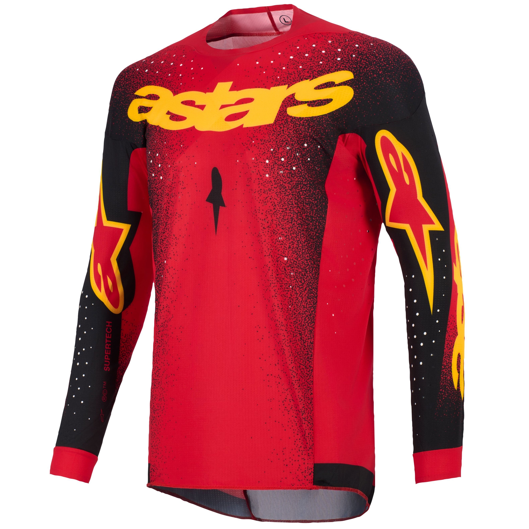 Motokrosový dres Alpinestars Supertech Scenz červeno-černo-žlutý Velikost: S