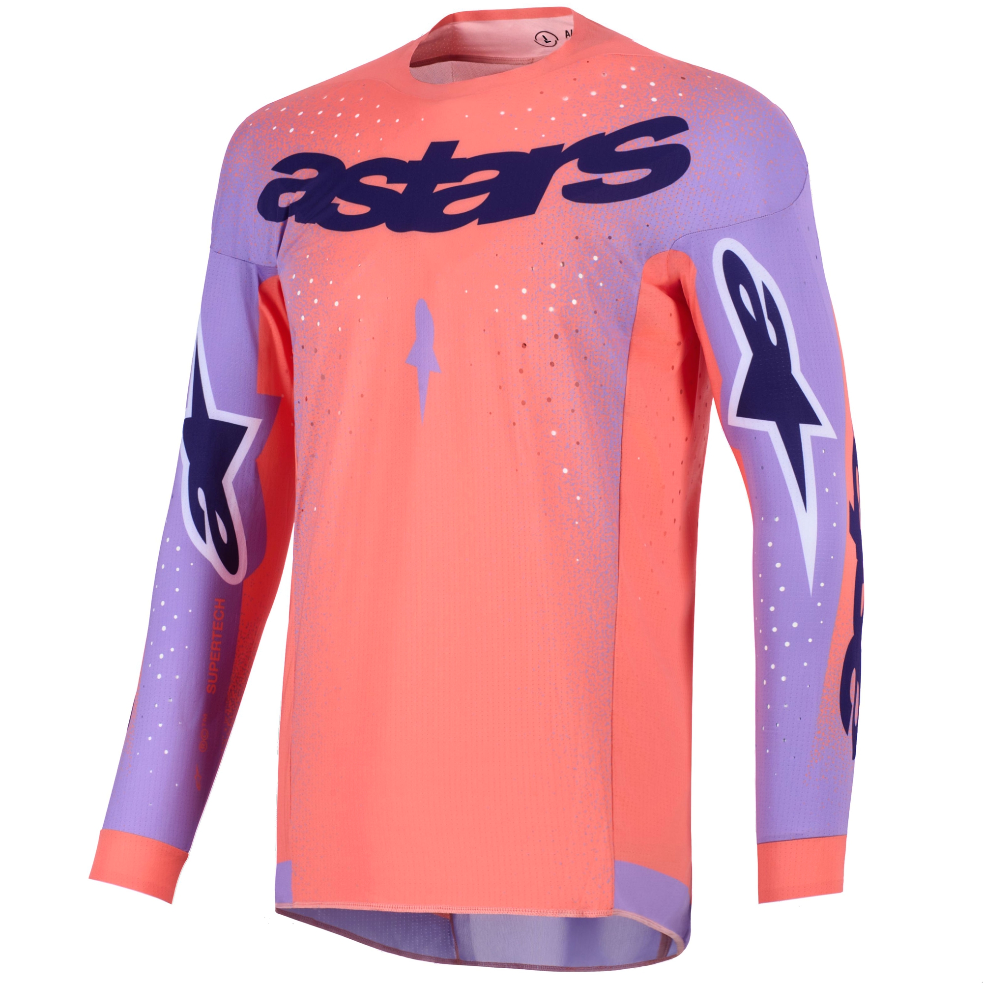 Motokrosový dres Alpinestars Supertech Scenz oranžovo-korálovo-fialový Velikost: S