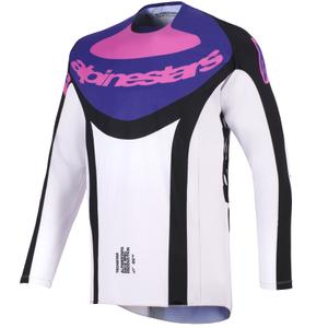 Motokrosový dres Alpinestars Techstar Knif černo-světle šedo-fialový