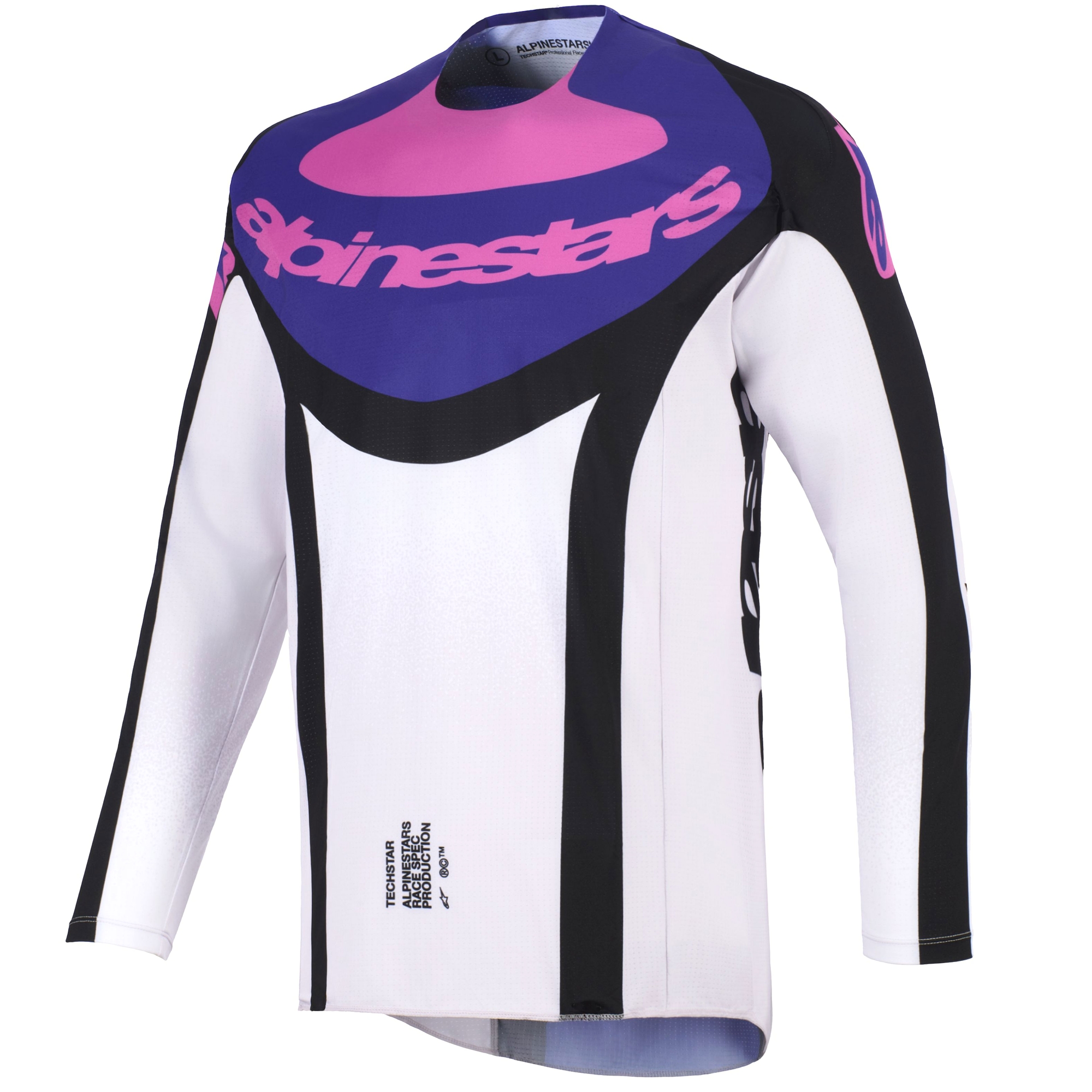 Motokrosový dres Alpinestars Techstar Knif černo-světle šedo-fialový Velikost: M