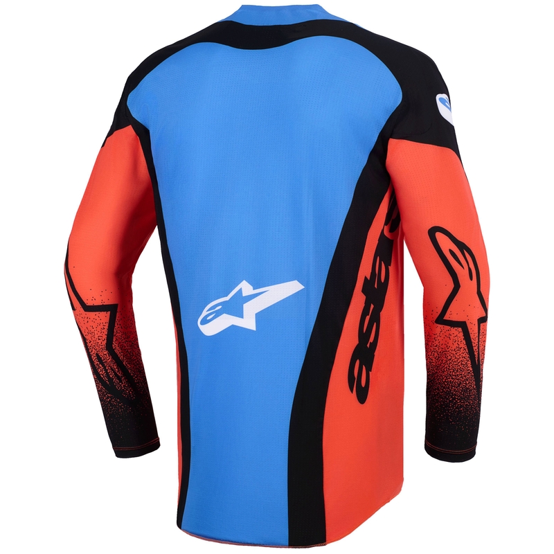 Motokrosový dres Alpinestars Techstar Knif oranžovo-černo-modrý