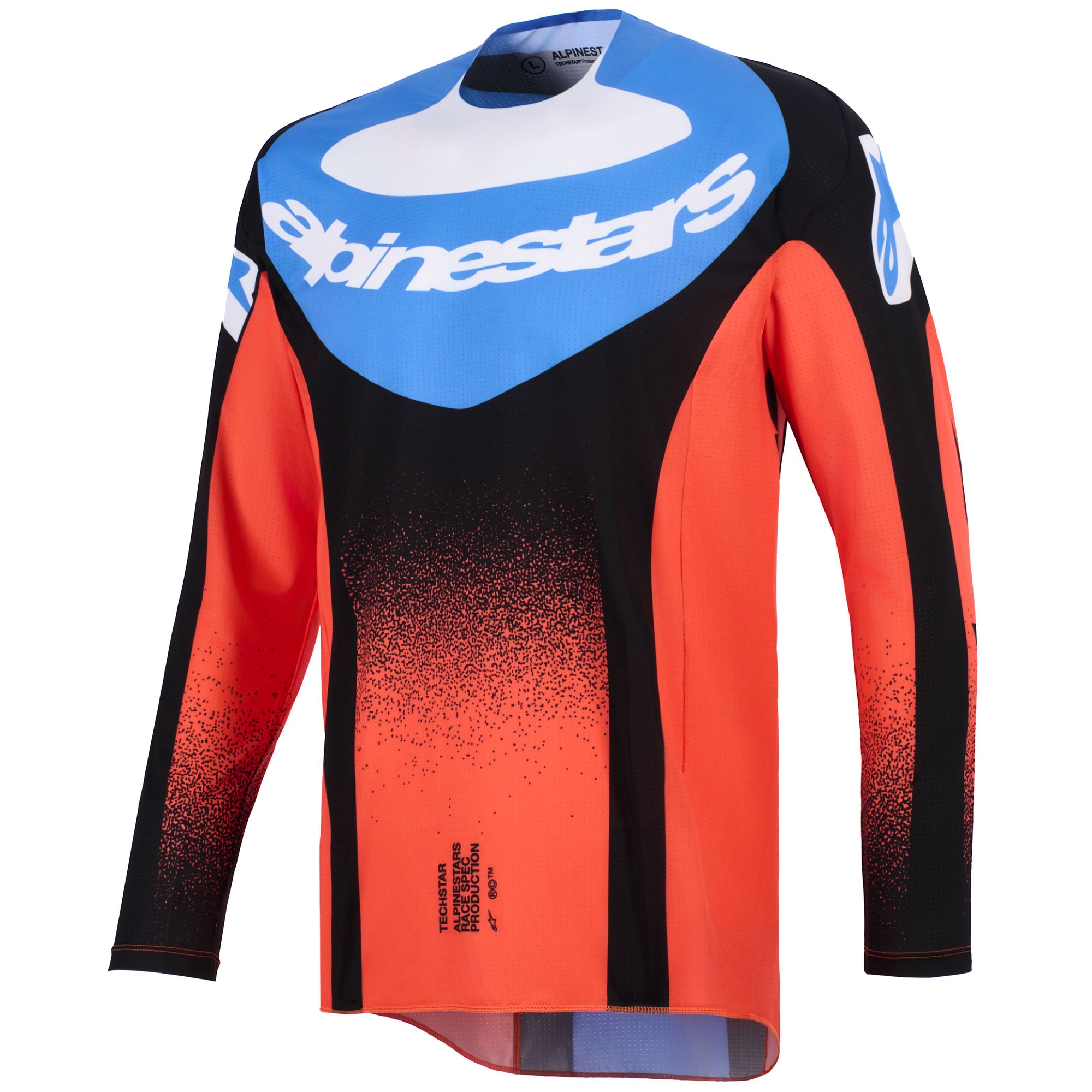 Motokrosový dres Alpinestars Techstar Knif oranžovo-černo-modrý Velikost: S