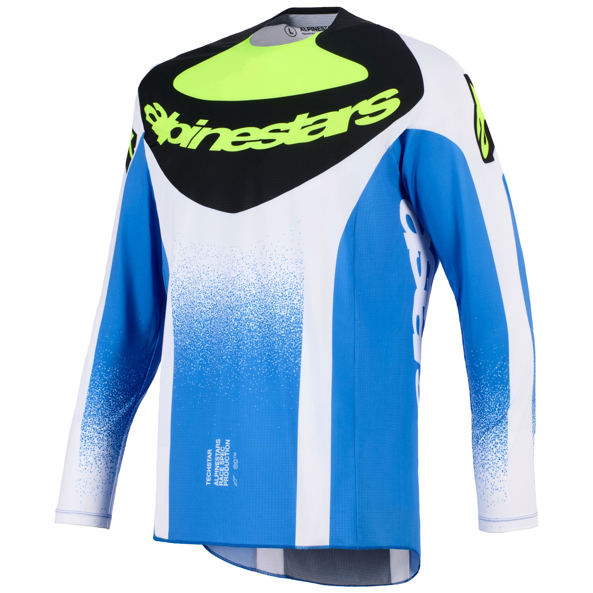 Motokrosový dres Alpinestars Techstar Knif modro-černo-fluo žlutý Velikost: L