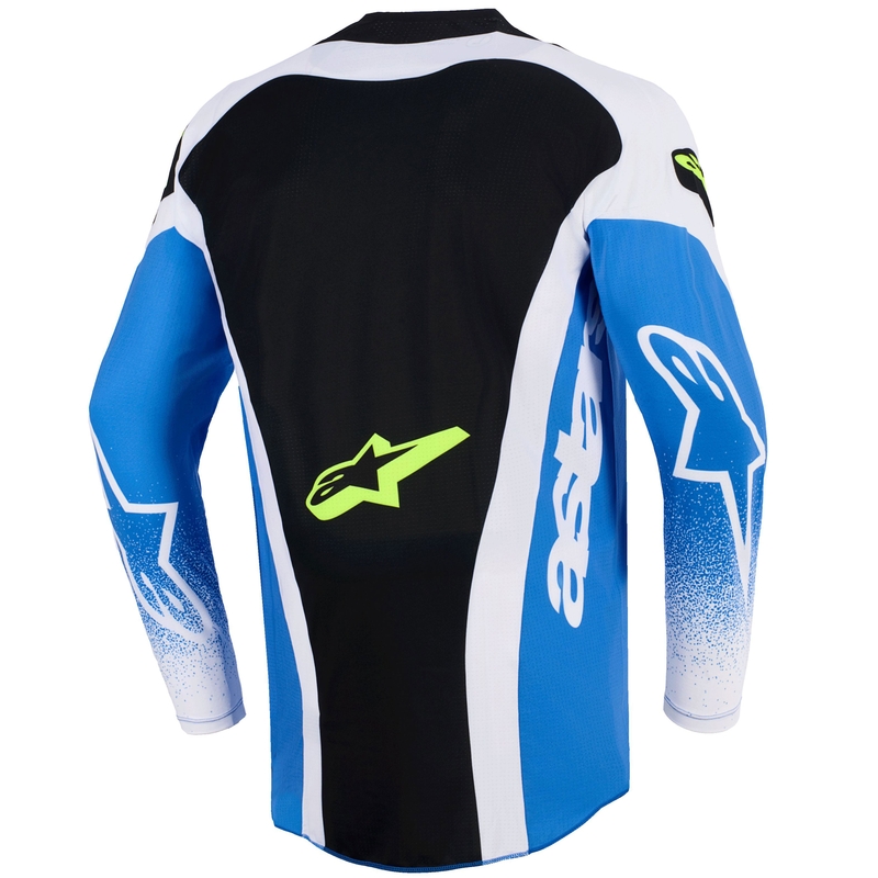 Motokrosový dres Alpinestars Techstar Knif modro-černo-fluo žlutý