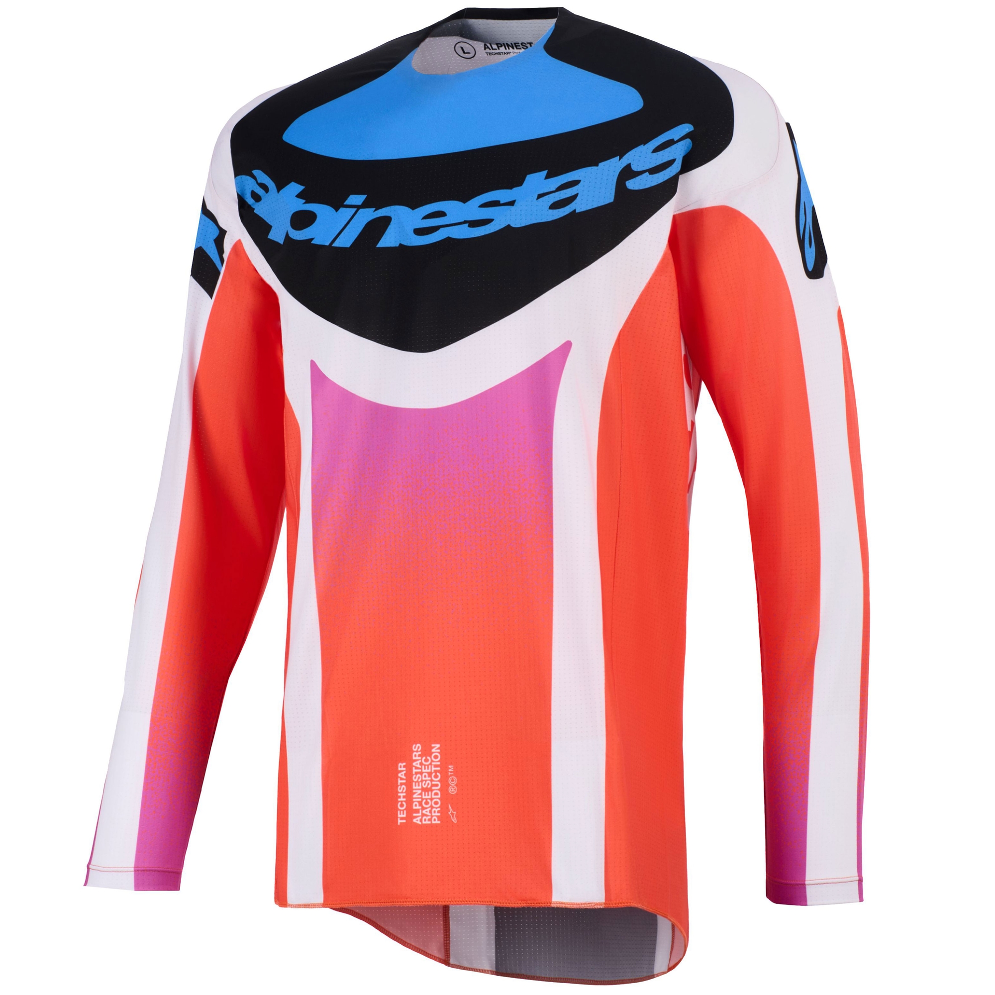 Motokrosový dres Alpinestars Techstar Knif světle šedo-fluo oranžovo-černý Velikost: S
