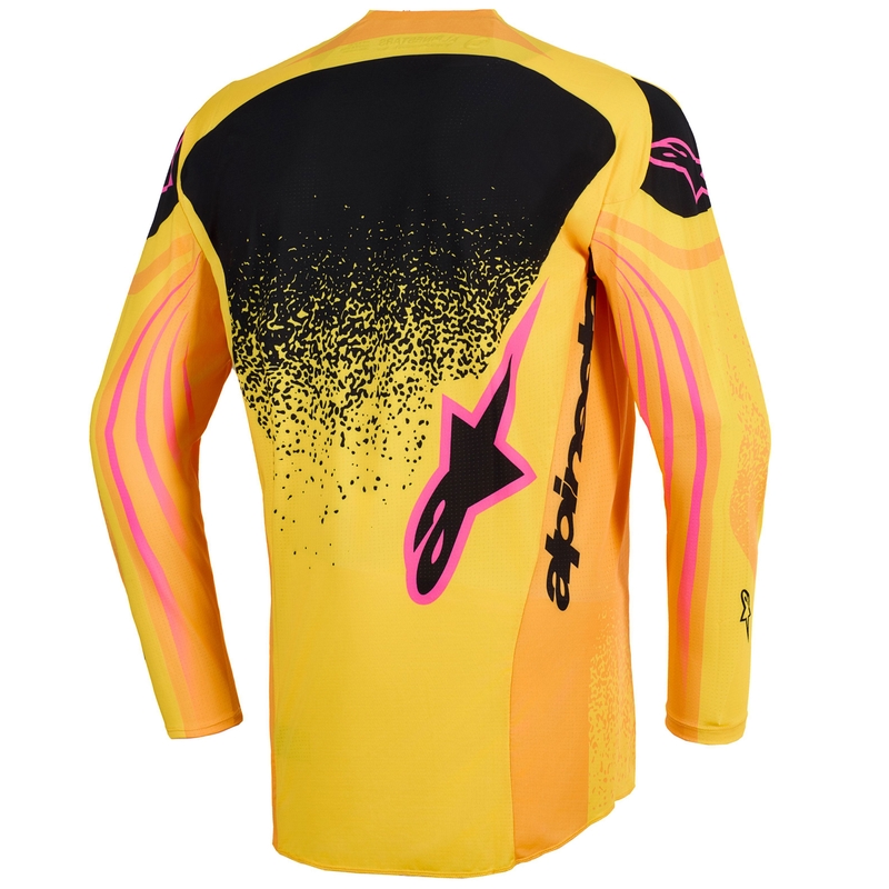 Motokrosový dres Alpinestars Techstar Nomur oranžovo-žluto-růžový