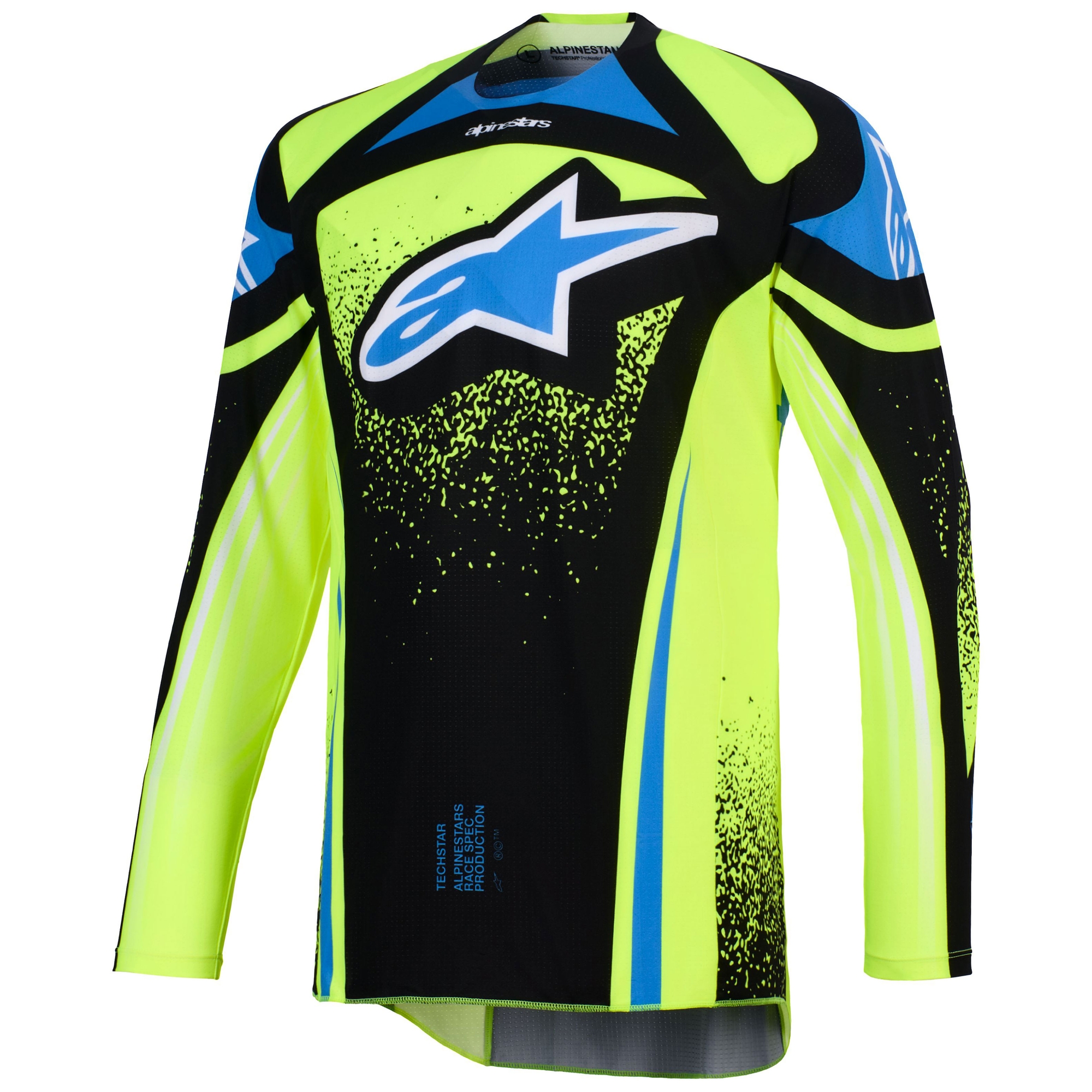 Motokrosový dres Alpinestars Techstar Nomur tmavě modro-fluo žluto-modrý Velikost: S