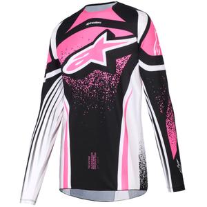 Dámský motokrosový dres Alpinestars Stella Techstar Nomur černo-bílo-růžový
