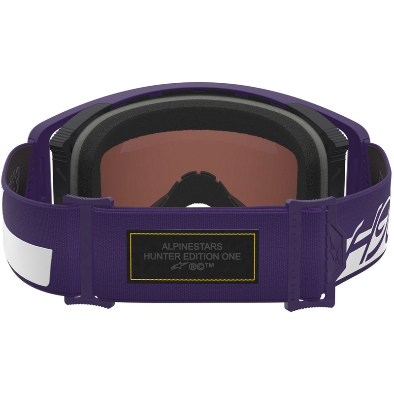 Motokrosové brýle Alpinestars Supertech Vision Hunta96 XXV fialovo-bílé se zrcadlově stříbrným plexi