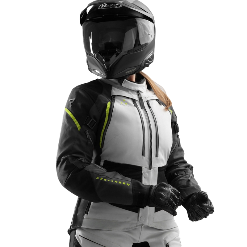 Dámská bunda na motorku Rebelhorn Hardy 3.0 černo-šedo-fluo žlutá