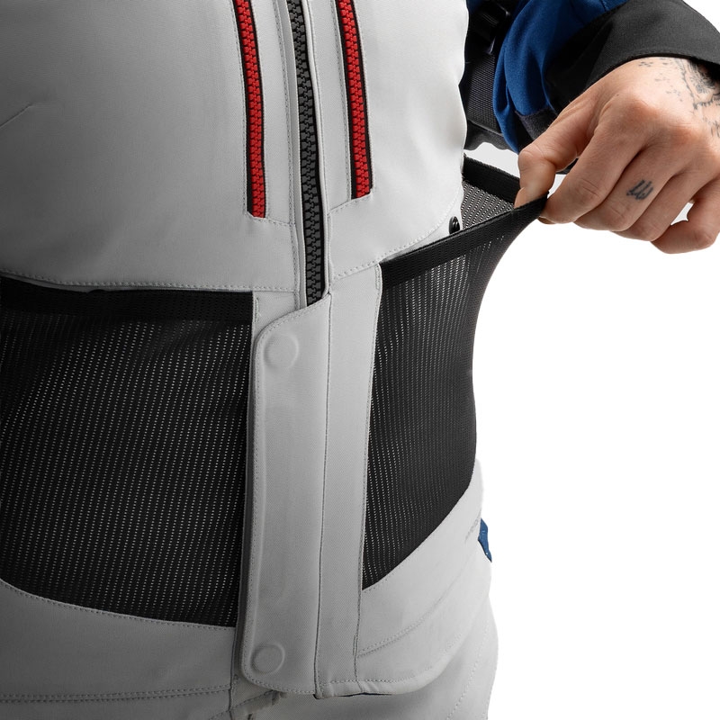 Dámská bunda na motorku Rebelhorn Hardy 3.0 modro-šedo-červená