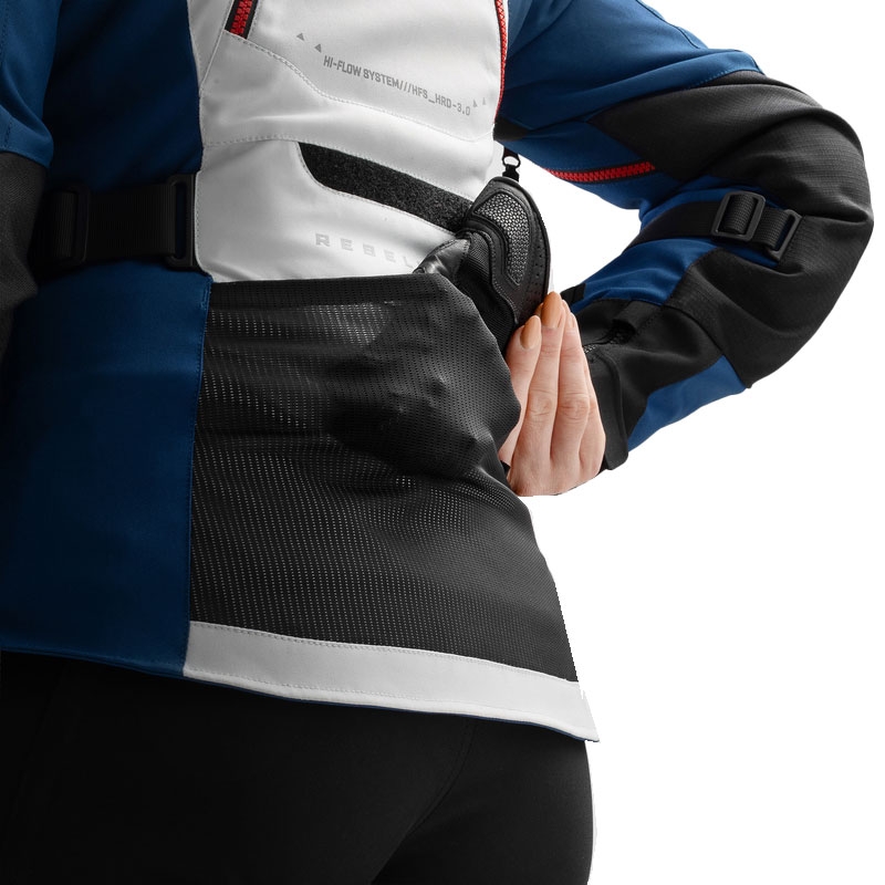 Dámská bunda na motorku Rebelhorn Hardy 3.0 modro-šedo-červená