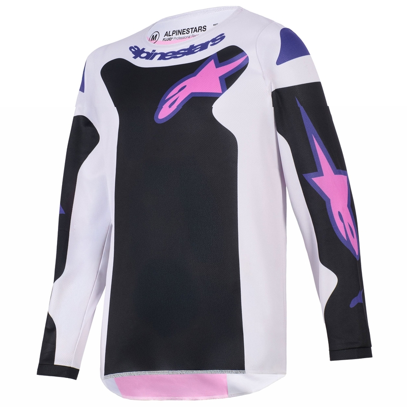 Dětský motokrosový dres Alpinestars Fluid Grid černo-světle šedo-fialový