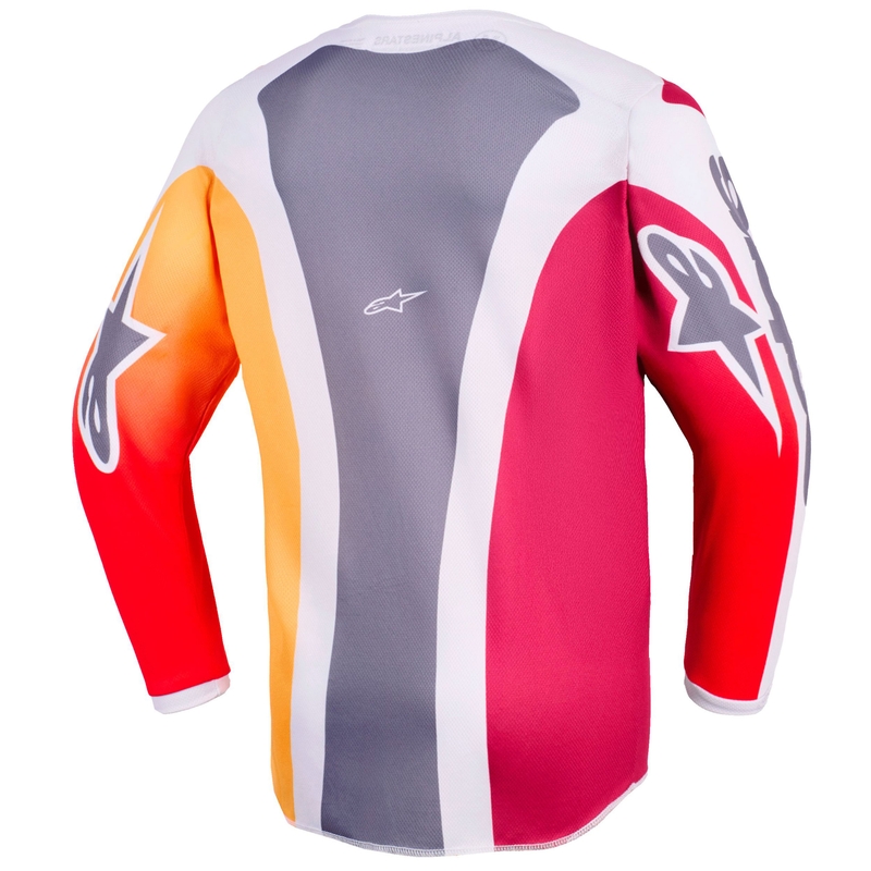 Dětský motokrosový dres Alpinestars Fluid Portl červeno-oranžovo-světle šedý
