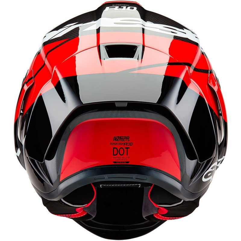 Integrální helma na motorku Alpinestars Supertech R-10 Element carbon fluo červeno-bílá