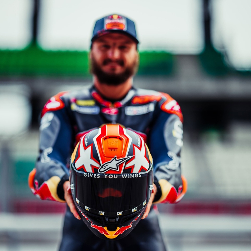Integrální helma na motorku Alpinestars Supertech R-10 Element carbon fluo červeno-bílá