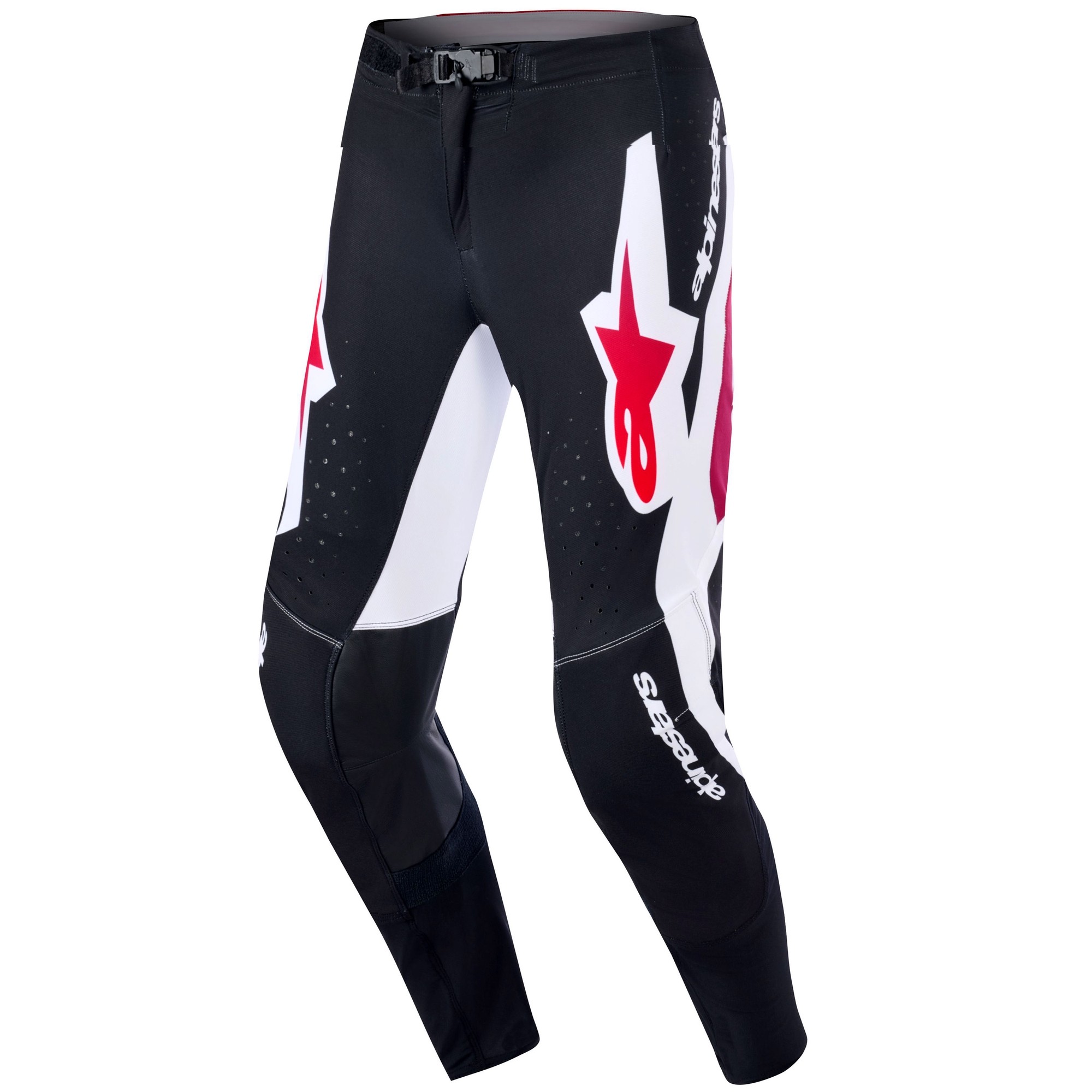 Motokrosové kalhoty Alpinestars Supertech Pro Vista černo-červeno-bílé Velikost: 28