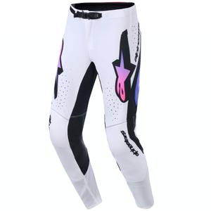 Motokrosové kalhoty Alpinestars Supertech Pro Vista bílo-fialovo-černé
