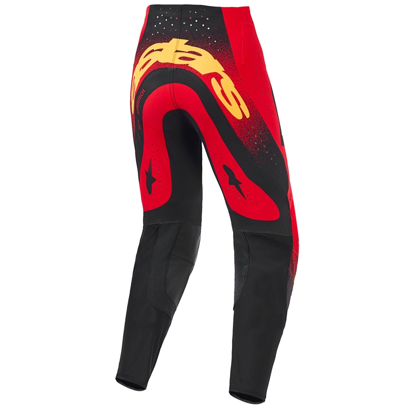 Motokrosové kalhoty Alpinestars Supertech Scenz červeno-černo-žluté