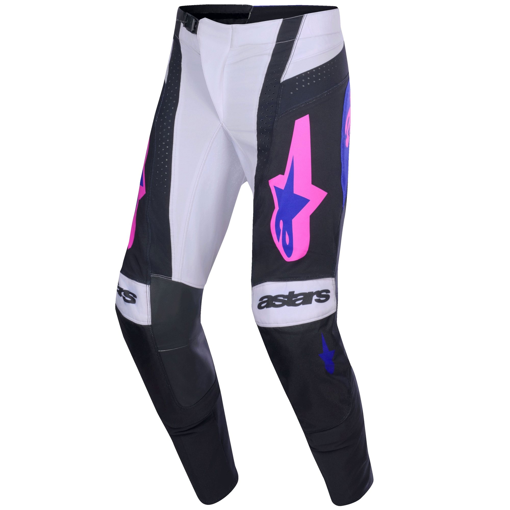 Motokrosové kalhoty Alpinestars Techstar Knif černo-světle šedo-fialové Velikost: 36