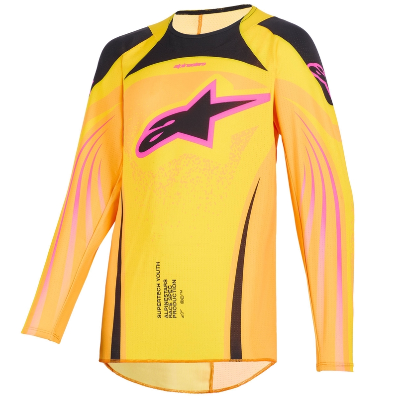 Dětský motokrosový dres Alpinestars Techstar Nomur oranžovo-žluto-růžový