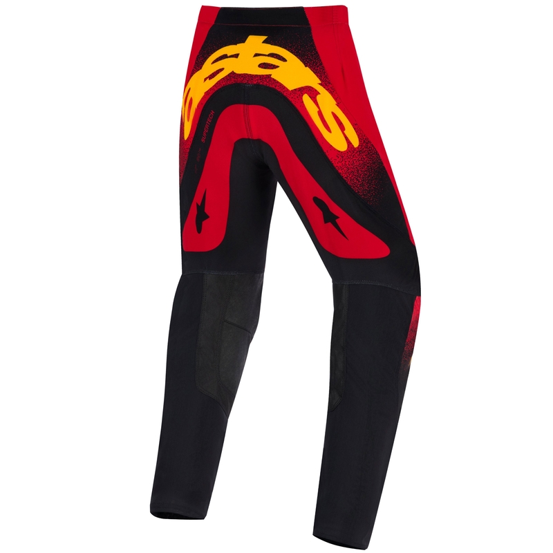 Dětské motokrosové kalhoty Alpinestars Supertech Scenz červeno-černo-žluté