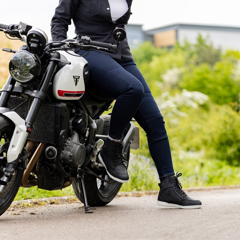 Dámské džíny na motorku OXFORD ORIGINAL APPROVED SUPER STRETCH JEANS AA SLIM FIT modré indigo