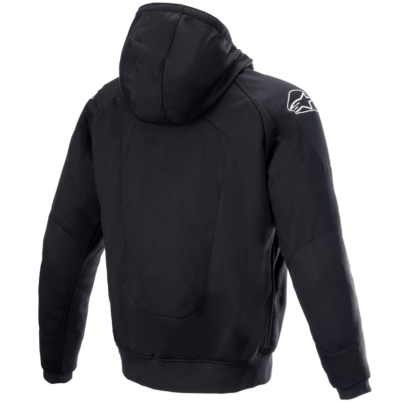 Mikina na motorku Alpinestars Chrome Ignition hoodie černo-červeno fluo-šedo-bílá