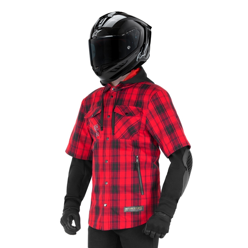 Košile na motorku Alpinestars MO.ST.EQ Tartan červeno-černá