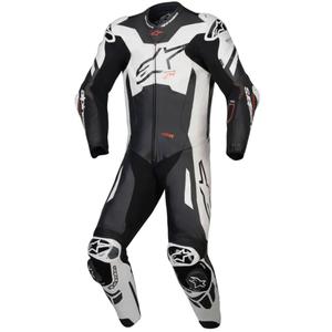 Jednodílná kožená kombinéza Alpinestars GP Plus V4 Sprint, Tech-air kompatibilní černo-bílo-červená fluo