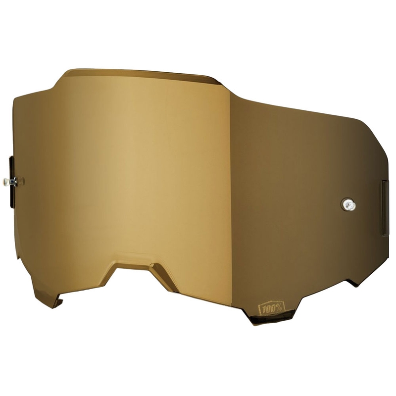 Plexi pro motokrosové brýle 100% ARMEGA zrcadlově zlaté (Anti-fog)