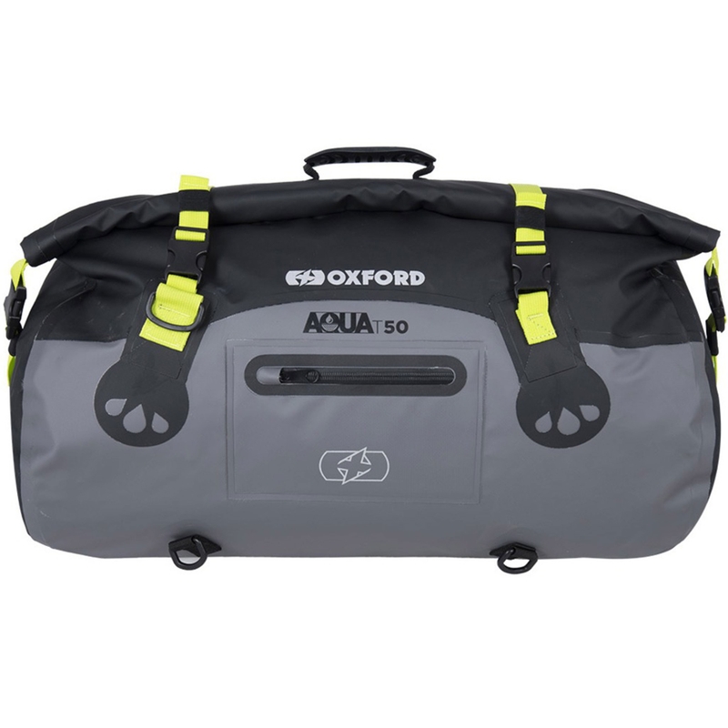 Vodotěsný vak Oxford Aqua T-50 Roll Bag 50 l černo-šedo-fluo žlutý