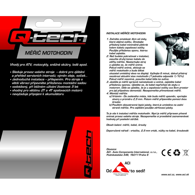 Měřič motohodin Q-TECH modrý