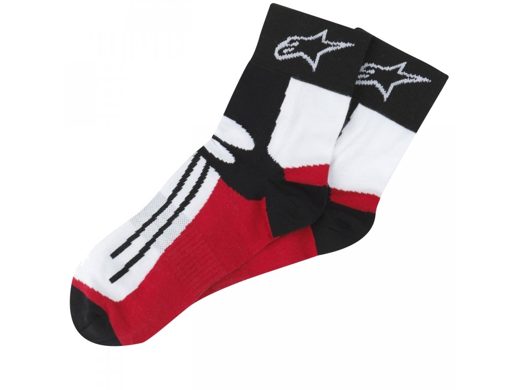 Ponožky Alpinestars Racing Road krátké černo-bílo-červené Velikost: SM