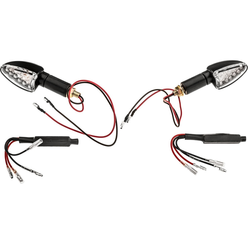 Blinkry Oxford LED Arrow dlouhý s čirým sklíčkem a černým plášťem