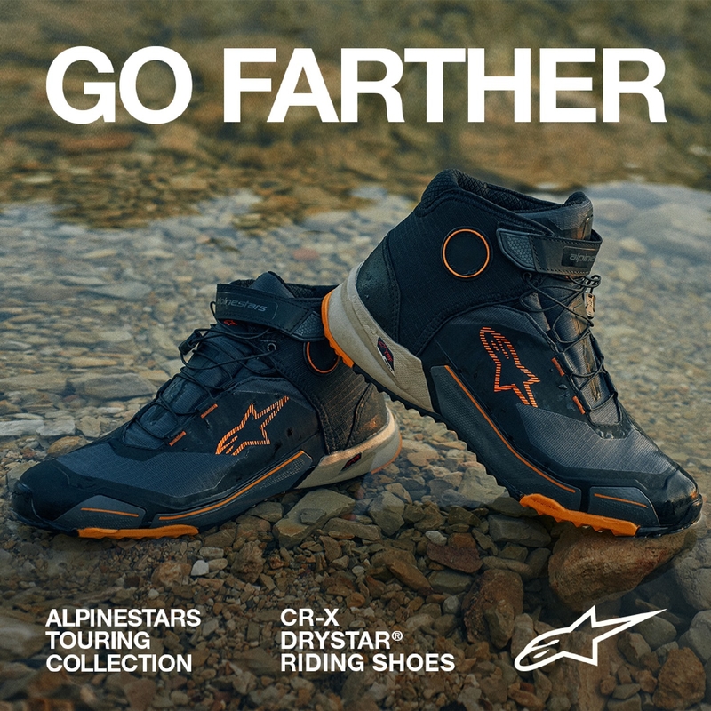 Boty na motorku Alpinestars CR-X Drystar černo-hnědo-oranžové