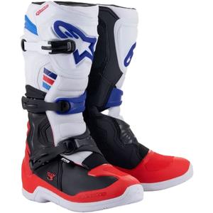 Motokrosové boty Alpinestars TECH 3 bílo-černo-modro-červené