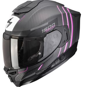 Integrovaná helma na motorku Scorpion EXO-1500 Carbon Air Zity matná černo-růžová