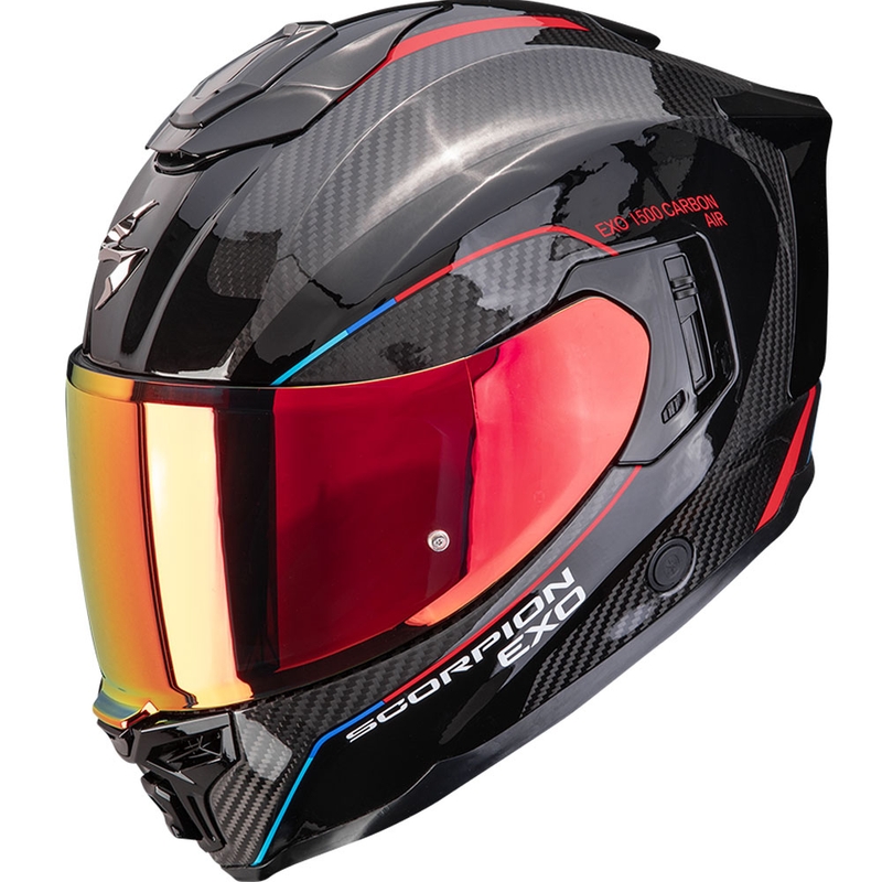 Integrální helma na motorku Scorpion EXO-1500 Carbon Air Mundi černo-červená