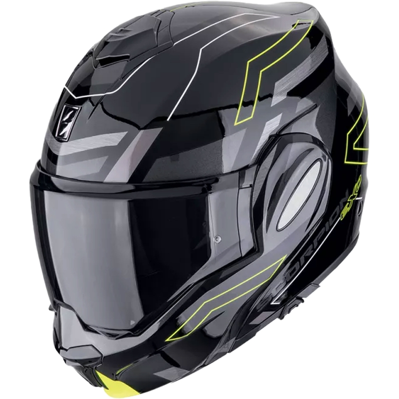 Překlápěcí helma na motorku Scorpion EXO-TECH EVO CONQUER černo-fluo žlutá