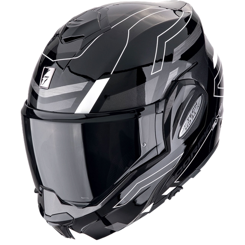 Překlápěcí helma na motorku Scorpion EXO-TECH EVO CONQUER černo-bílá