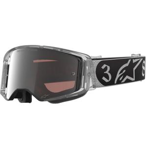 Motokrosové brýle Alpinestars Supertech Vision DNGR38 XXV černo-stříbrné se zrcadlově stříbrným plexi