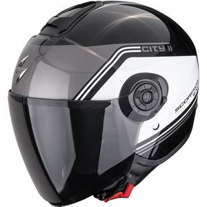 Otevřená helma na motorku Scorpion EXO-CITY II Vita metalická černo-bílá