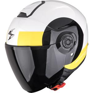 Otevřená helma na motorku Scorpion EXO-230 Hipe bílo-černo-fluo žlutá