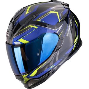 Integrální helma na motorku Scorpion EXO-491 Zumo černo-modro-fluo žlutá